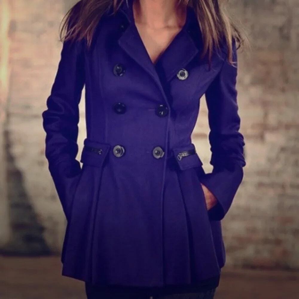 Victoria Secret Moda International Peplum Wool Peacoat Y2K Vintage
